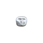 silver face stud earring by em jono