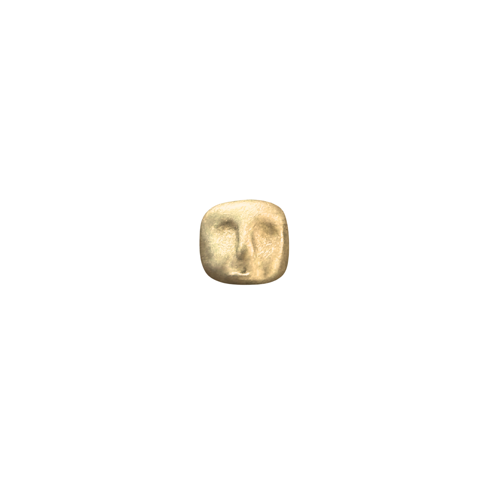 small gold face earring by em jono