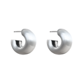 handmade Pair of chunky sterling silver hoop earrings by em jono 
