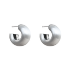handmade Pair of chunky sterling silver hoop earrings by em jono 