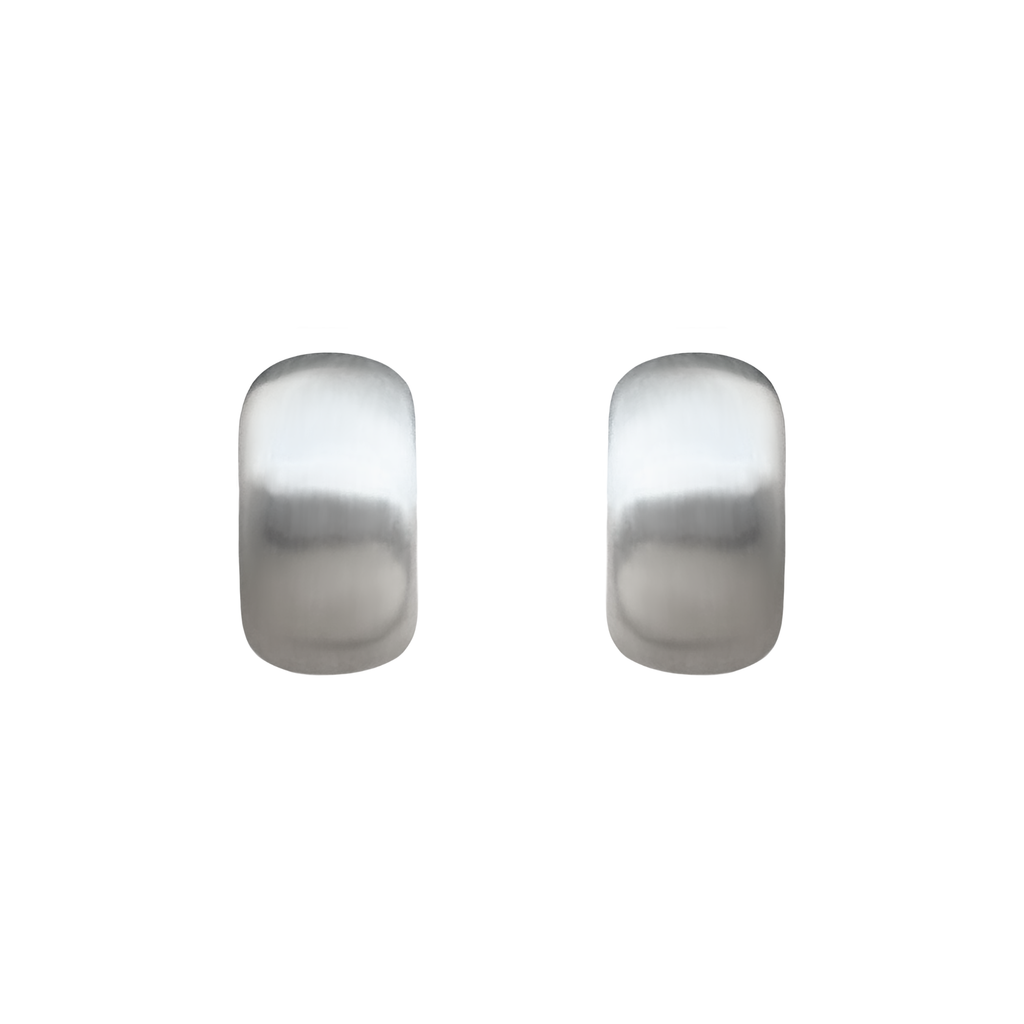 Handmade Pair of chunky sterling silver hoop earrings by em jono 