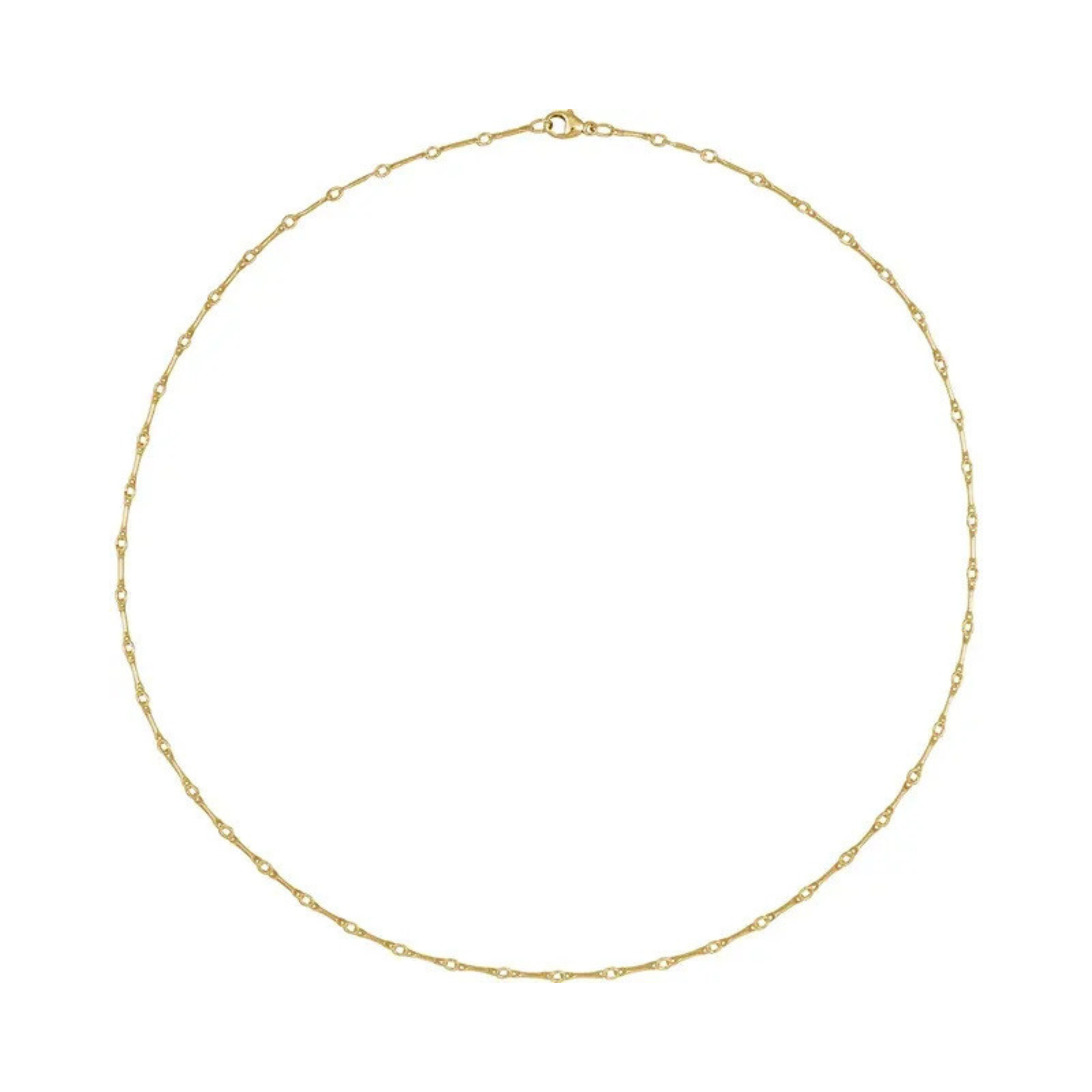 14k Gold bar chain necklace by em jono 