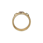 Handmade one of a kind 14k gold cigar band ring with natural blue/red sapphires and brown diamond by em jono
