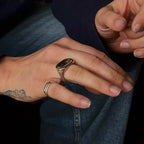 Handmade sterling silver worry stone ring by em jono