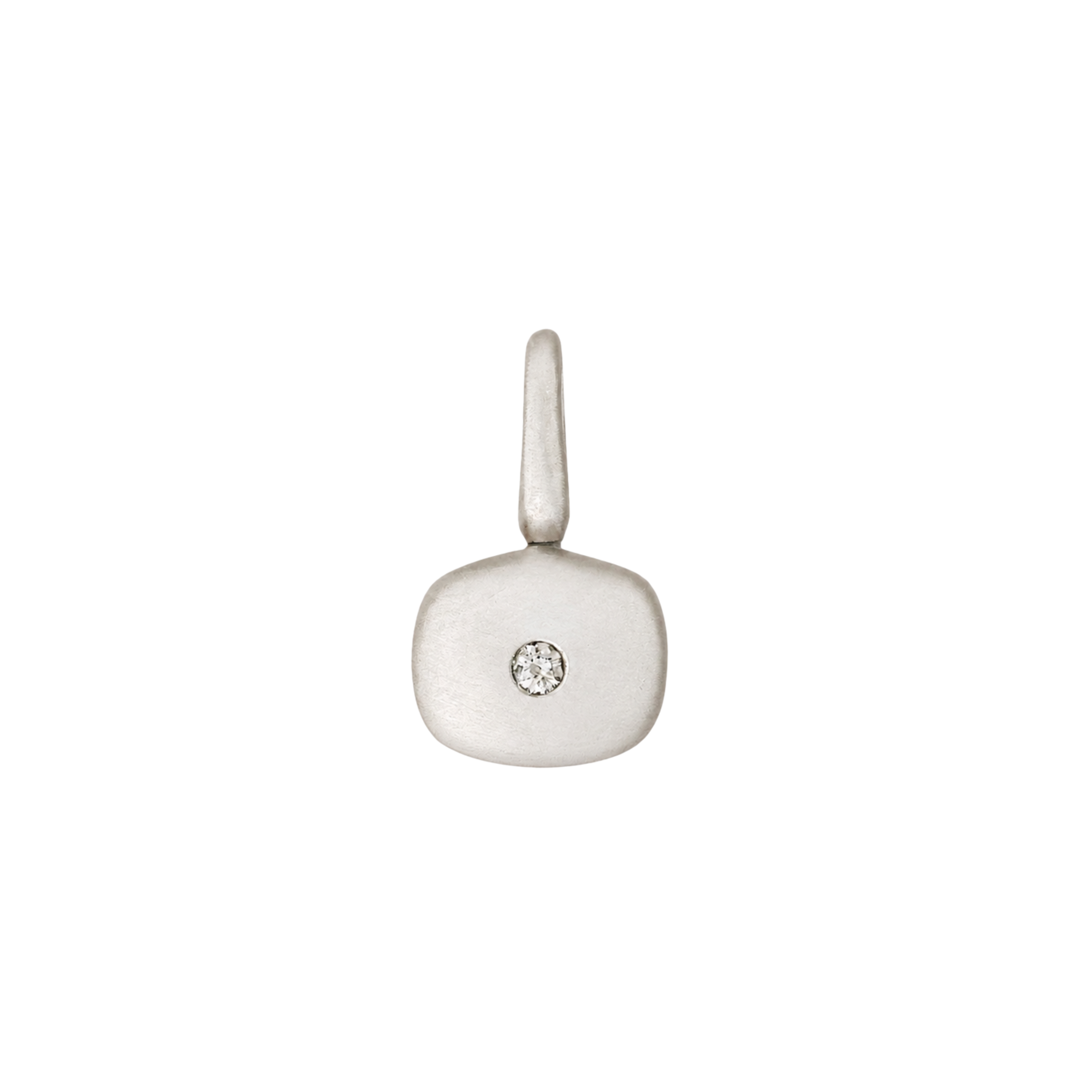 Handmade two sided sterling silver spinner pendant with a natural recycled diamond  by em jono 