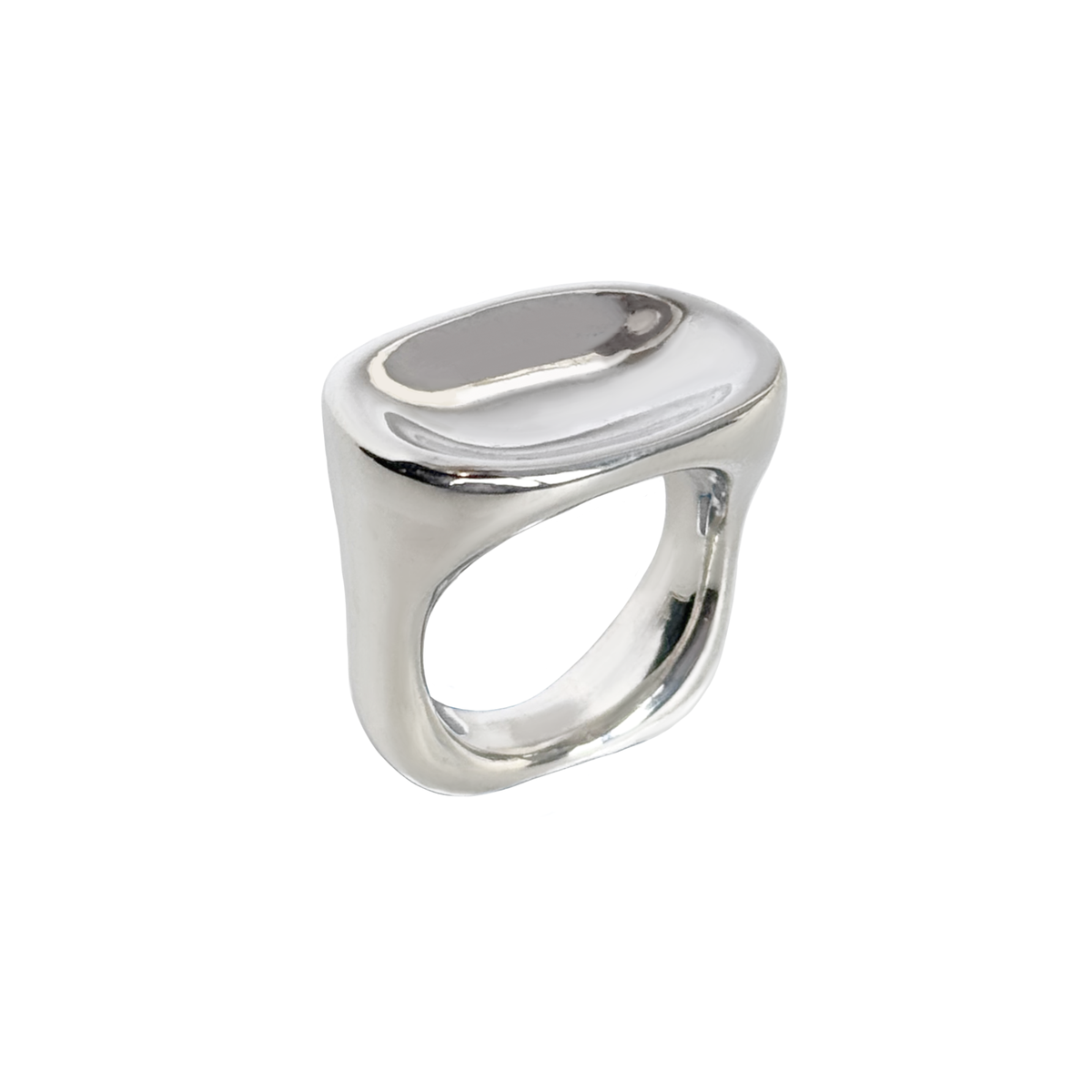 Handmade sterling silver worry stone ring by em jono