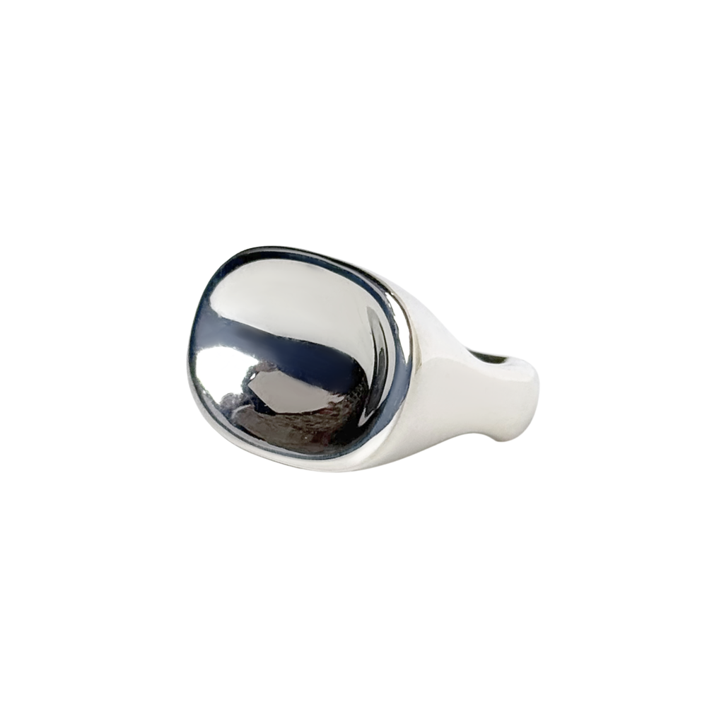 Handmade sterling silver worry stone ring by em jono